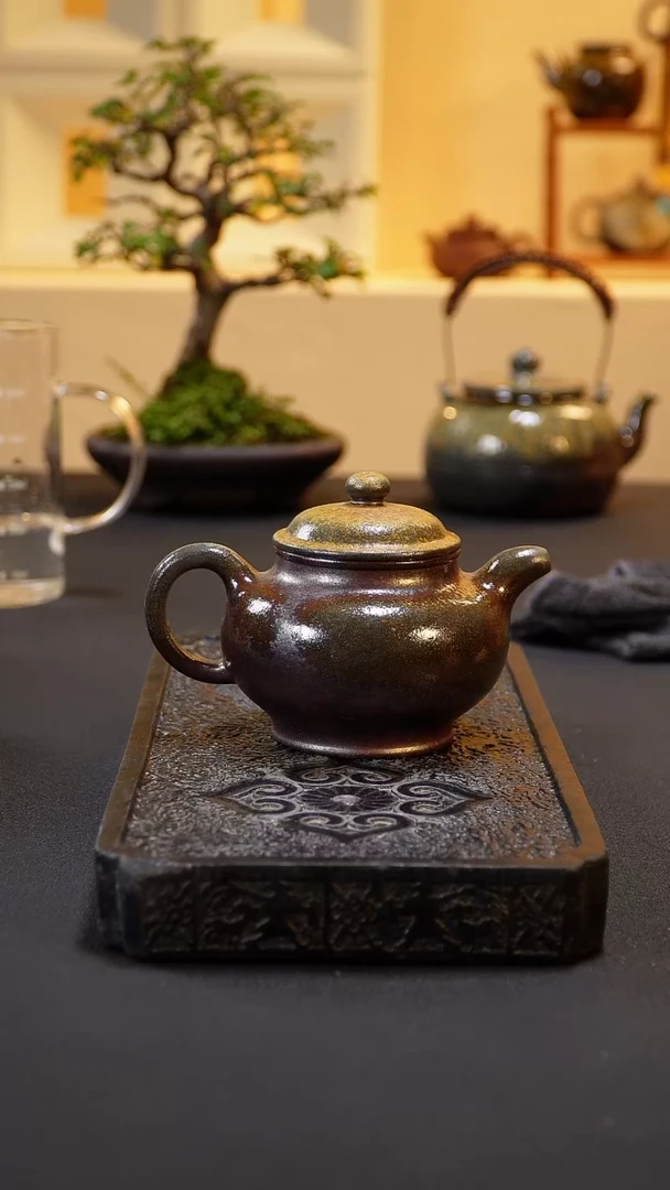 茶壶紫砂纯自然柴烧