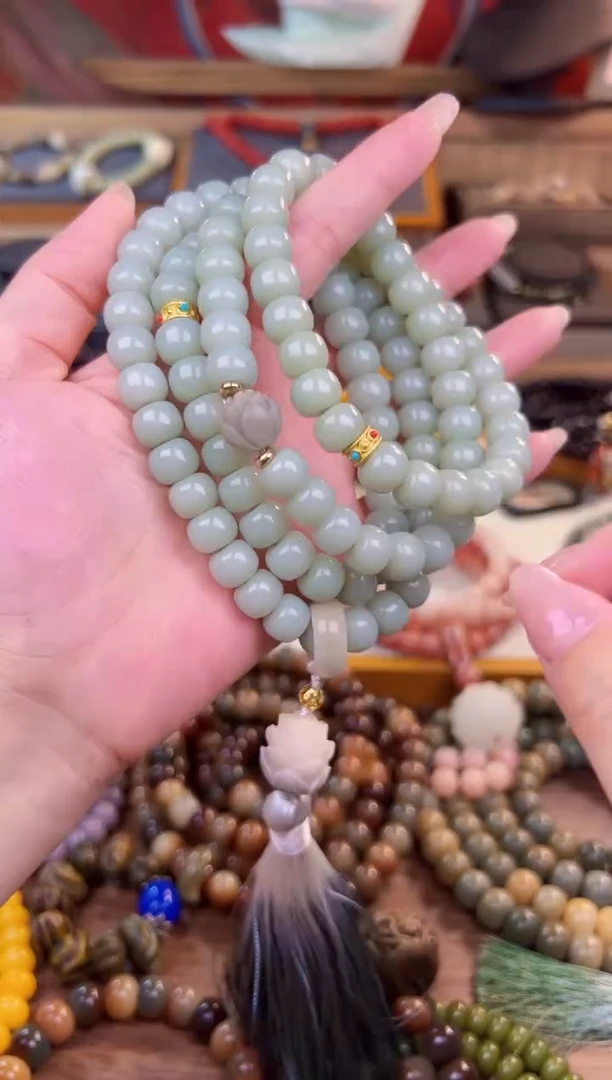 【闪购商品】菩提根/象牙果手串新天青烟雨莲花108颗