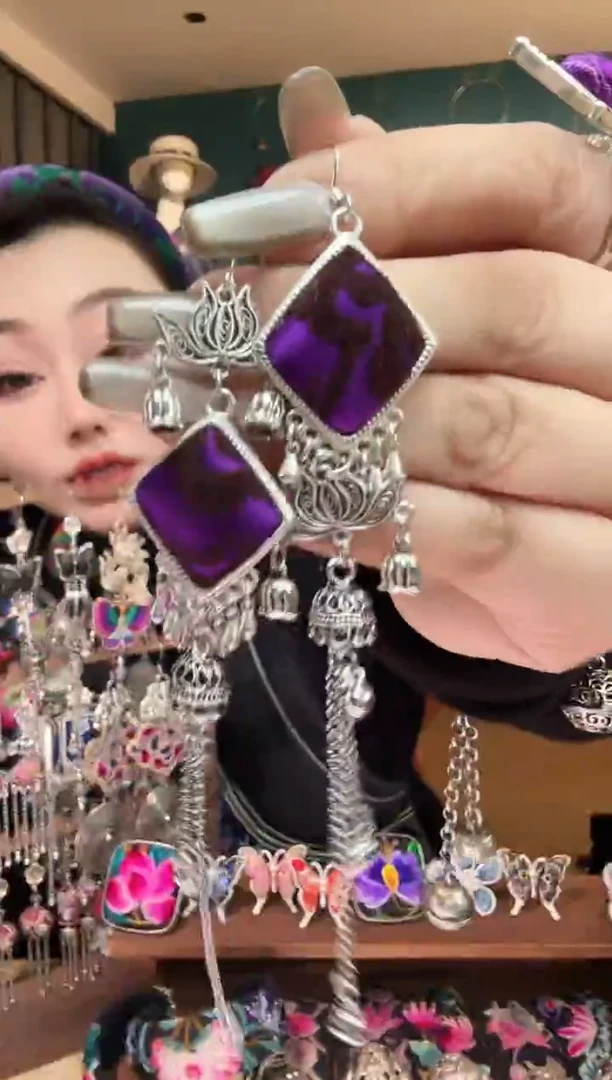 刺绣纯手工民族风刺绣耳环