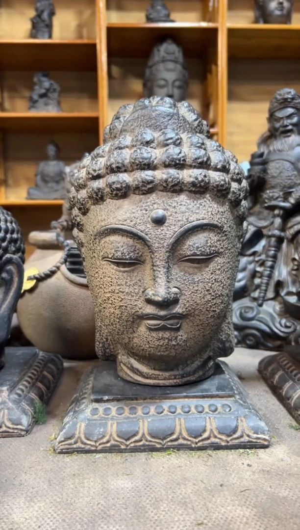 陶土【火山泥】大佛首+莲花底座