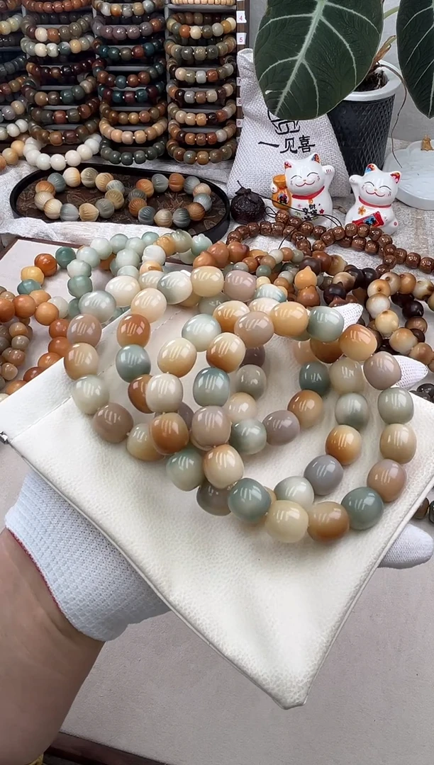 菩提根/象牙果手串a449卡14 水磨福利