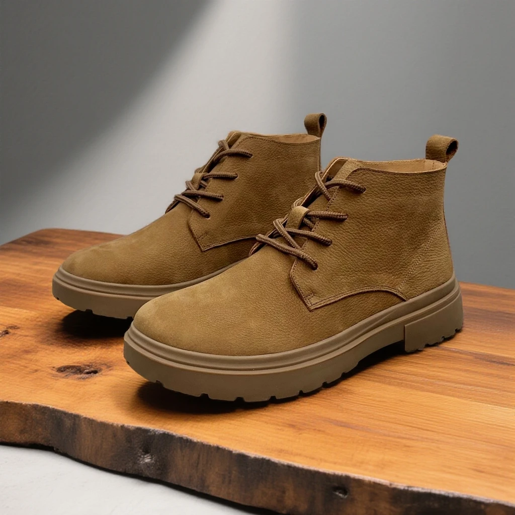 【清仓】秋冬休闲马丁靴加绒真皮牛皮英伦风时尚复古百搭中帮厚底鞋