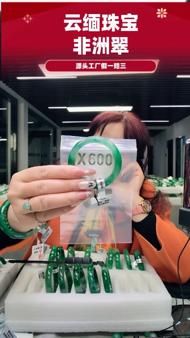 未镶嵌手镯石英质玉（非洲翠）51圈口X600