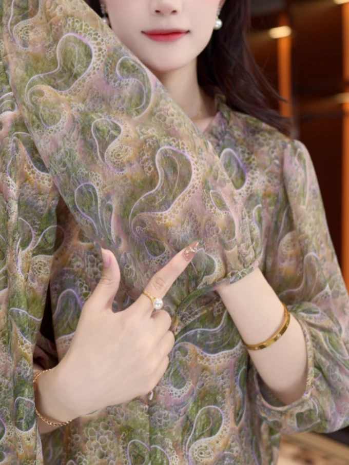 紫烟2025新款新中式国风设计感气质小衫M562金金