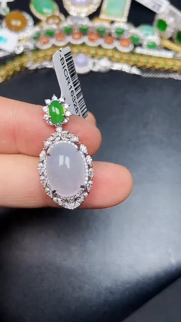 银S925镶嵌戒指翡翠3080