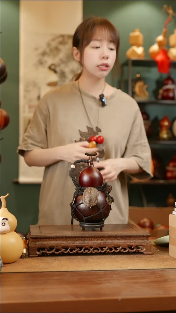 245号精品天然大漆工艺防渗内胆酒葫芦~