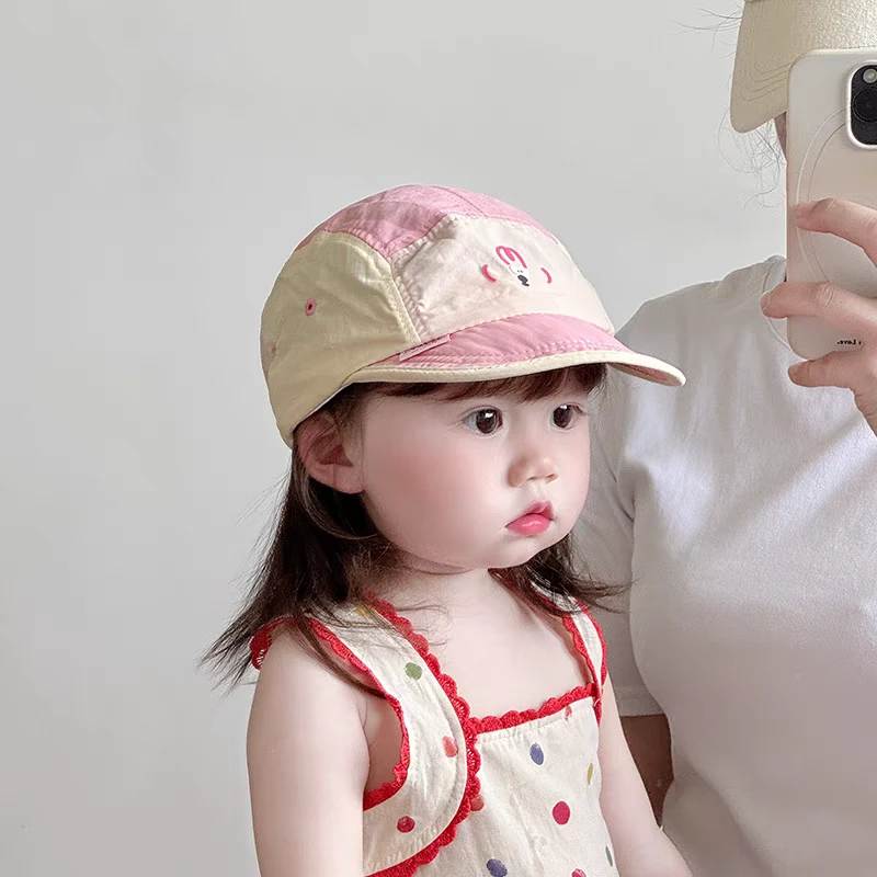 宝宝帽子春夏薄款速干鸭舌帽可爱卡通软檐棒球帽男女童防晒遮阳帽