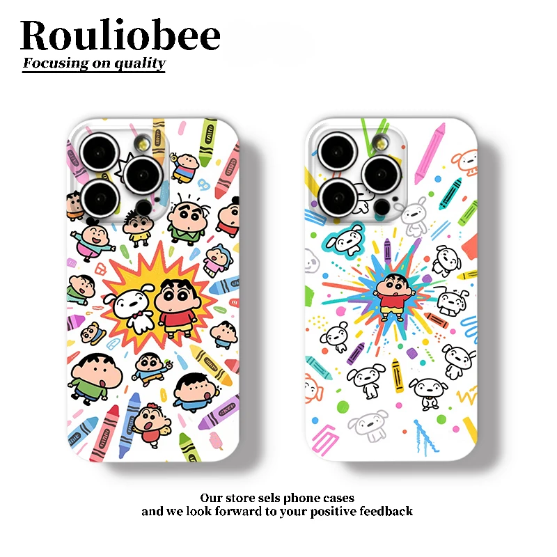 涂鸦烟花爆炸小新适用苹果16手机壳iPhone15华为vivo小米13oppo套