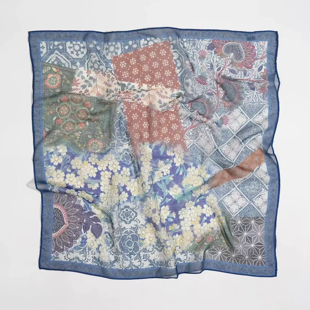 （花境）新丝棉65*65左右方巾