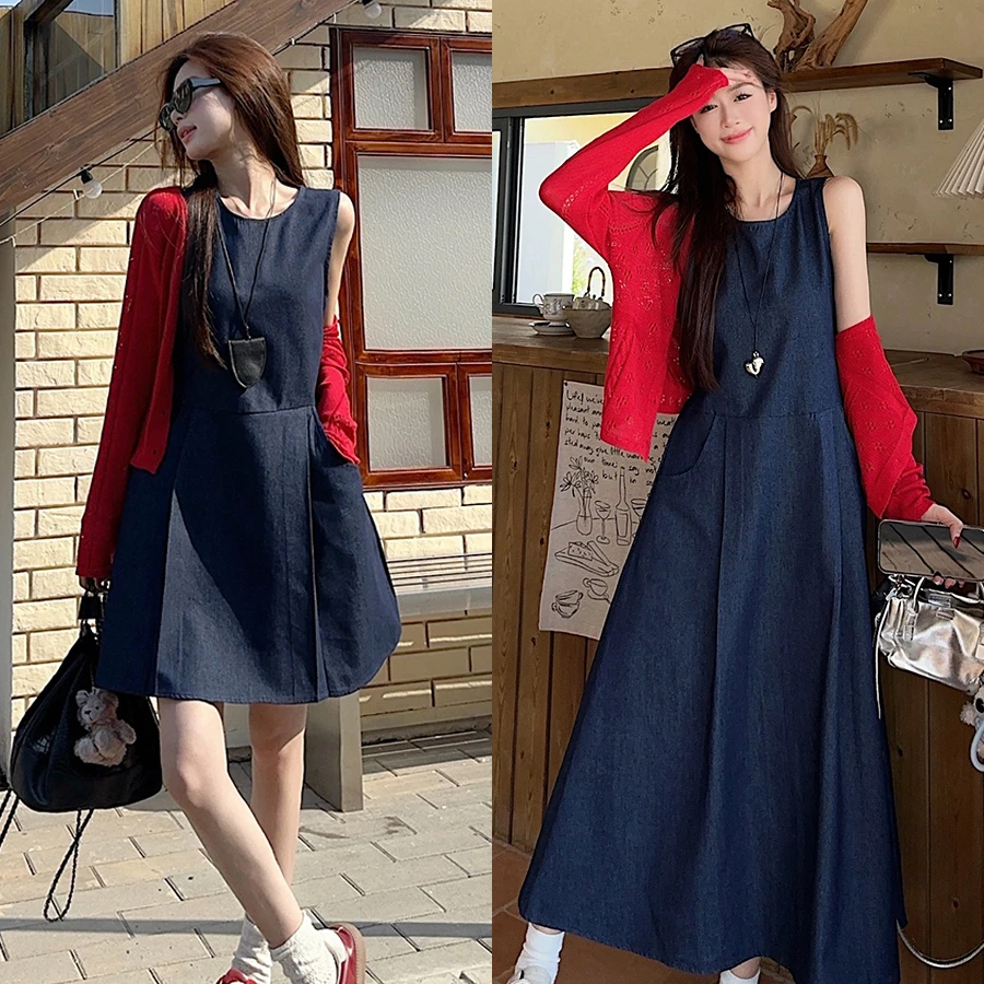 大码复古连衣裙女装2025新款夏季梨形身材背心裙胖MM遮肚显瘦裙子