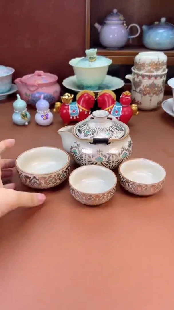 拾椿山 | 精美陶瓷茶具/茶器/茶道配件 敦煌手抓壶