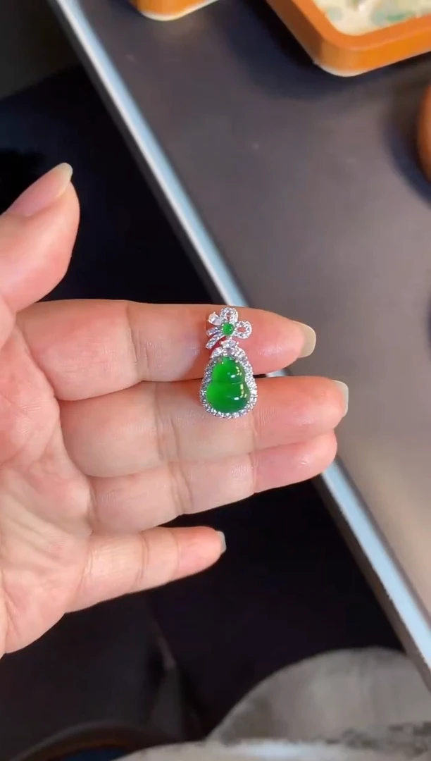 吊坠(不含链)银S925镶嵌翡翠1