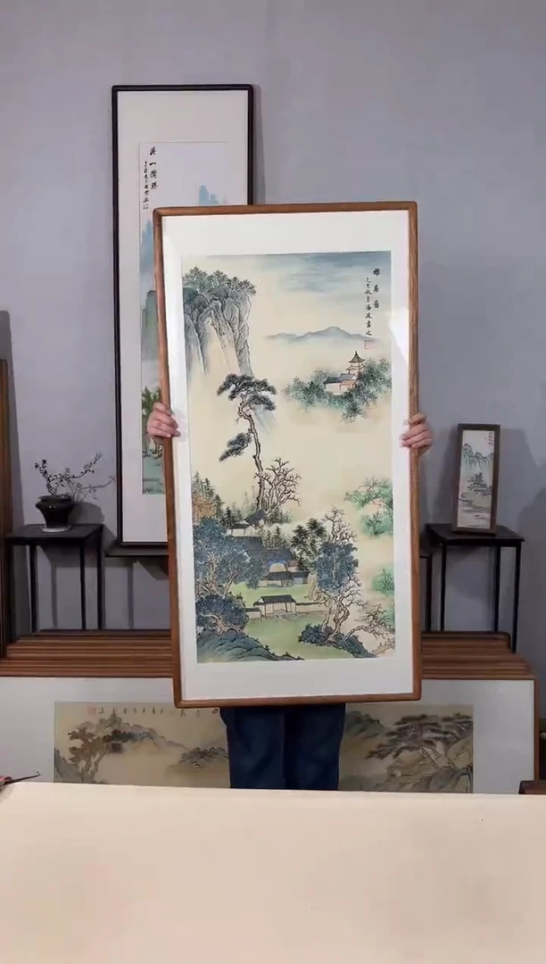 国画手绘*雅居图*62*122cm带框发货