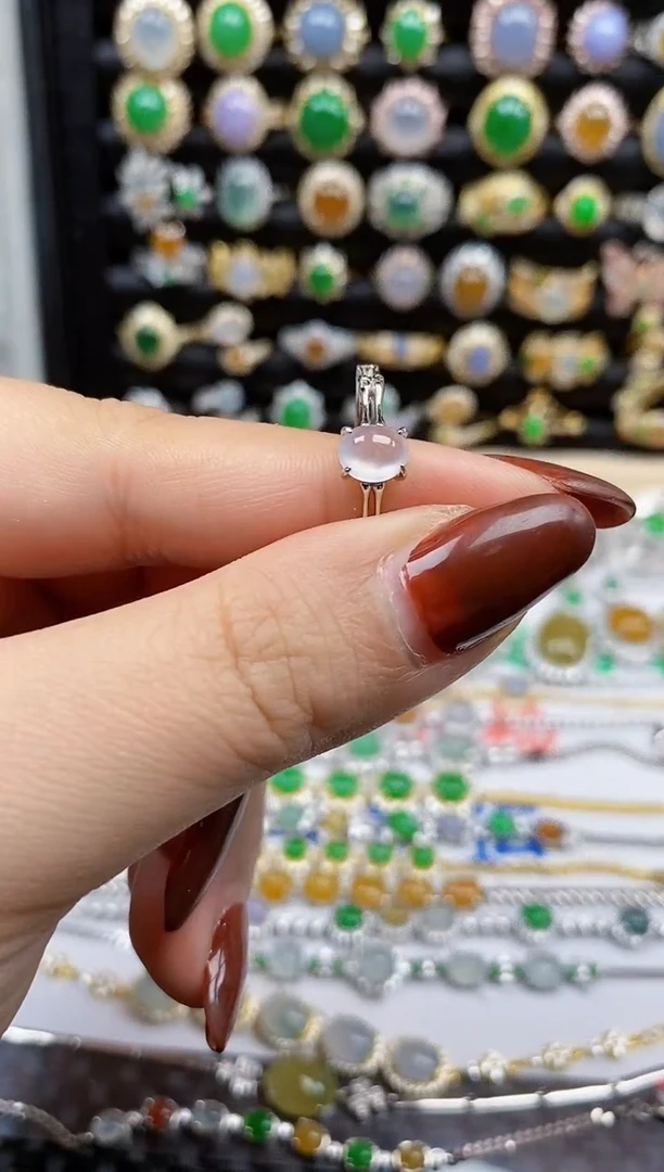 银S925镶嵌戒指翡翠7327