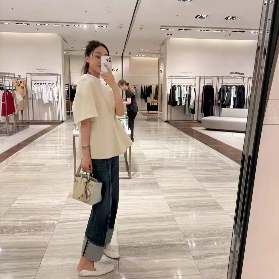 【FELOCCA】后背V领小众设计T恤结构感短袖造型上衣25SSY122