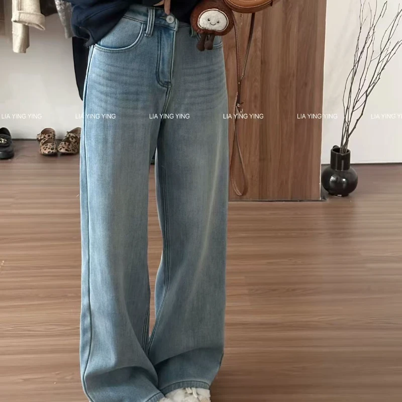 【本命神裤】。牛仔裤一条过冬，加绒加厚款！超级保暖版型巨好！浅水洗