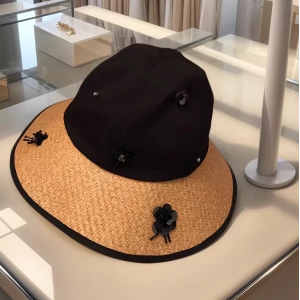 英国Cosp Kosp 优雅草编渔夫帽子蝴蝶结遮阳帽女沙滩帽子潮防晒帽