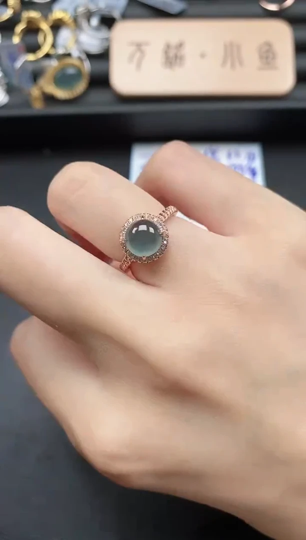 翡翠戒指银S925镶嵌51151