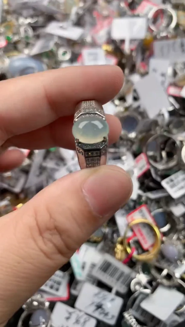 银S925镶嵌戒指翡翠222   4