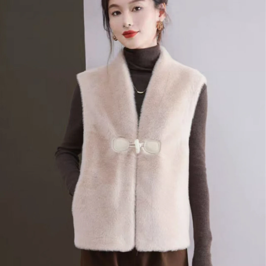 【源头工厂】2025时尚貂绒V领背心马甲