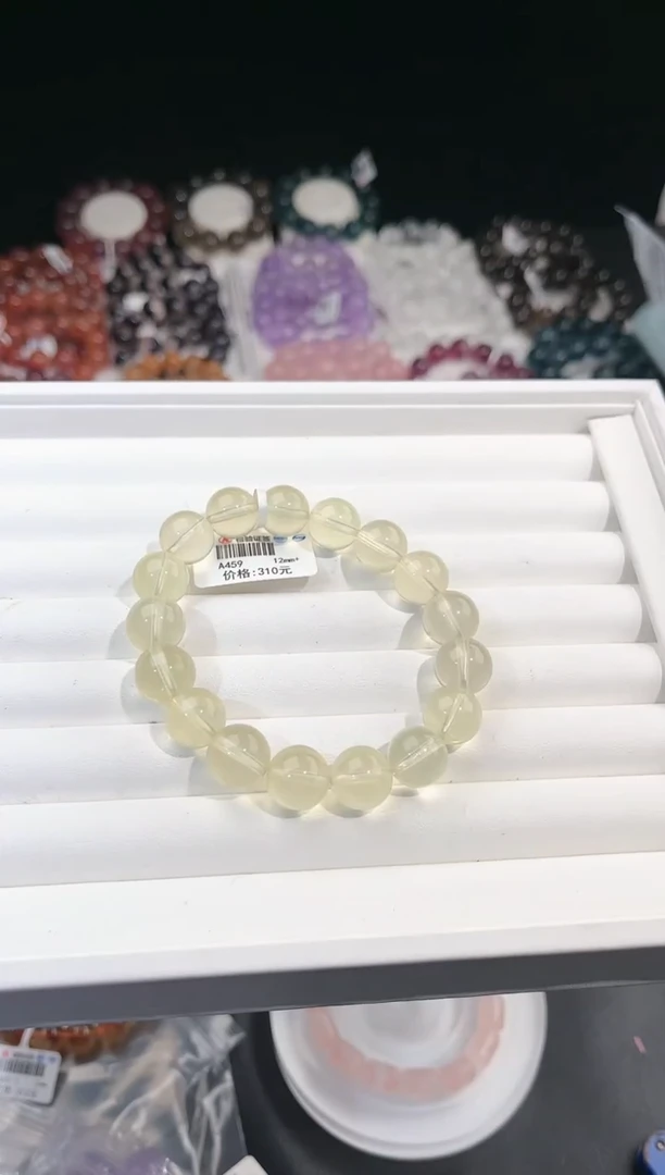 【闪购商品】水晶手链未镶嵌多样性发一柠檬黄12mm