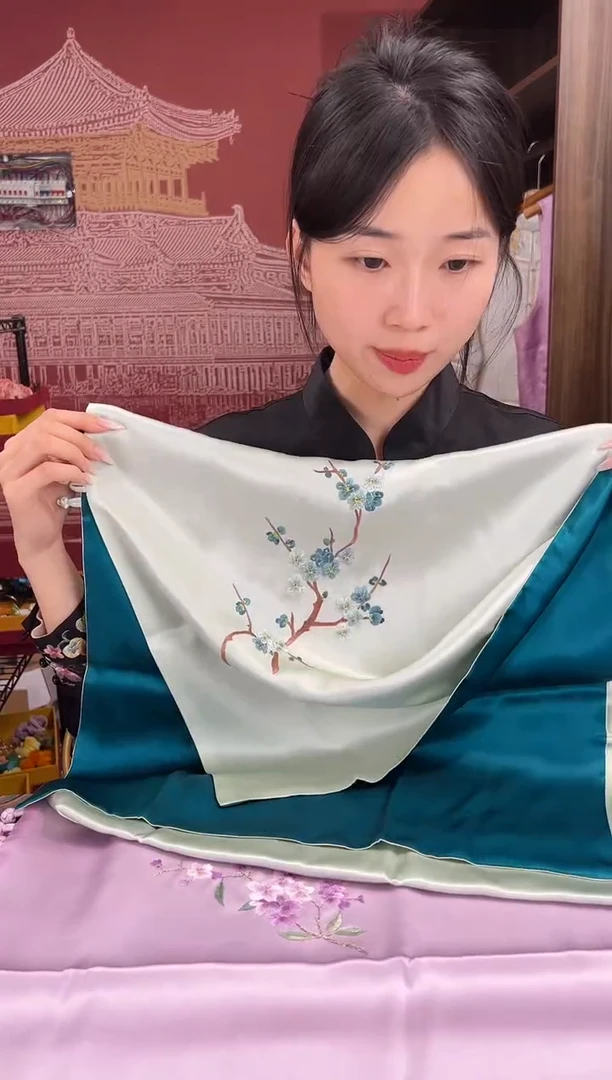 【闪购商品】刺绣苏绣100桑蚕丝大披肩