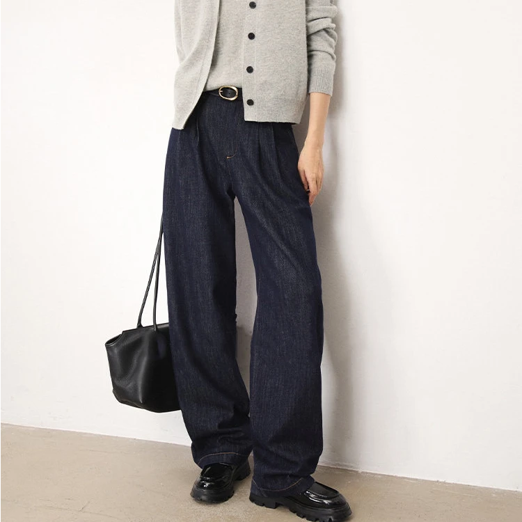 rudao/汝道高腰牛仔裤休闲裤直筒百搭宽松直筒宽松裤子