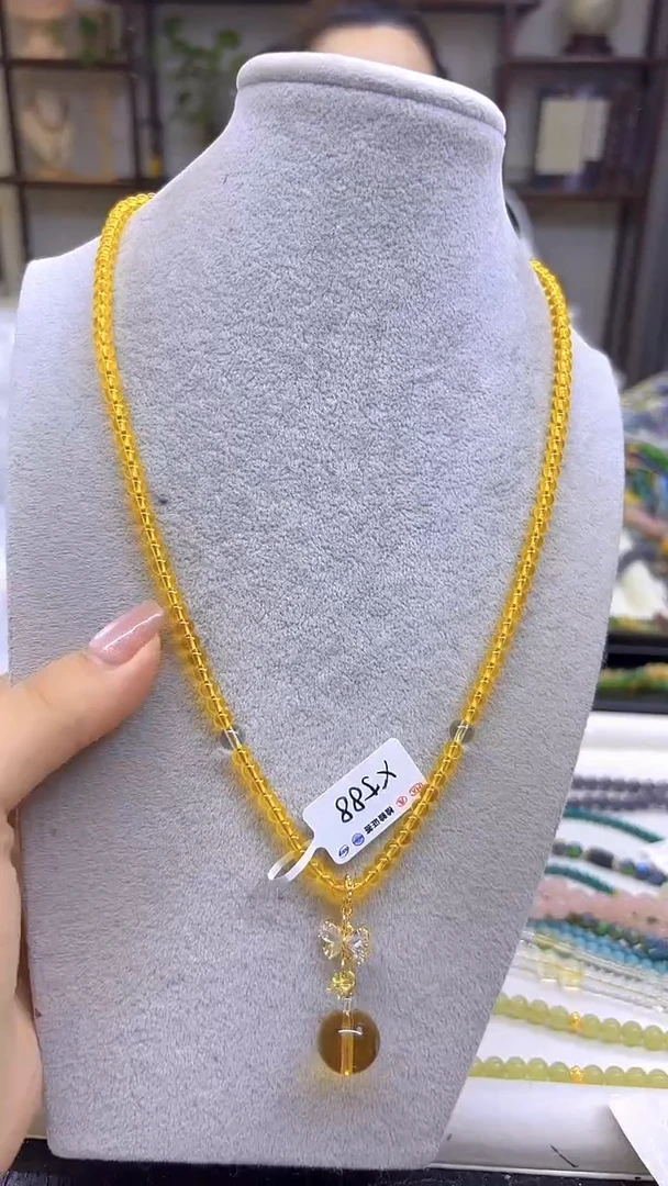未镶嵌项链黄晶DIY款X588