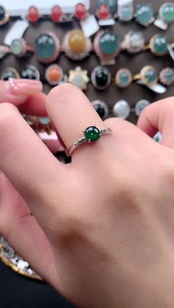 【闪购商品】翡翠戒指银S925镶嵌785351