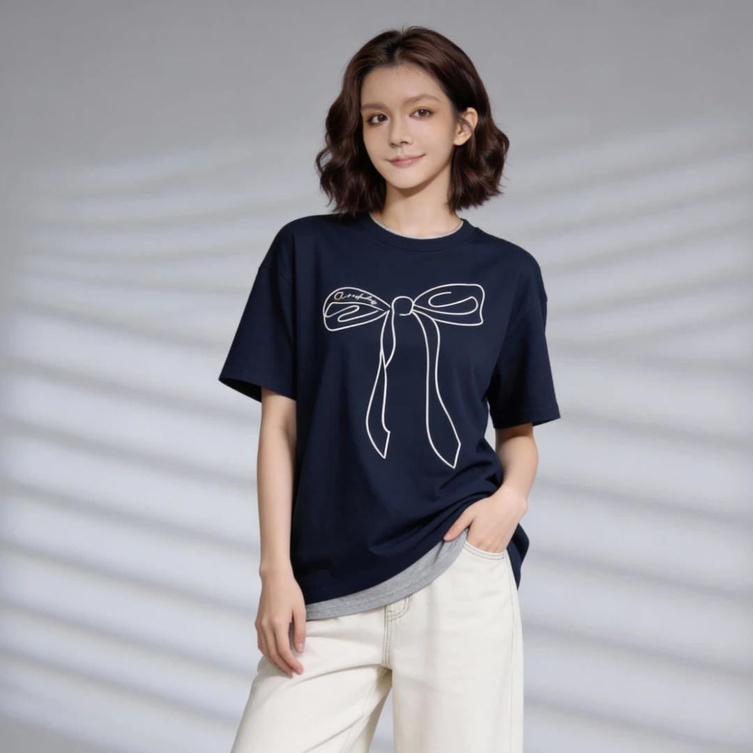 【镂空蝴蝶】纯棉正常版型 李西西时尚休闲百搭短袖T恤显瘦