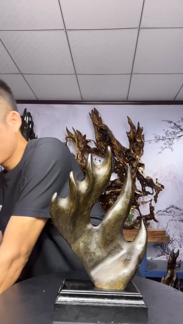 金丝楠木雕款白***水金丝楠木工艺品摆件