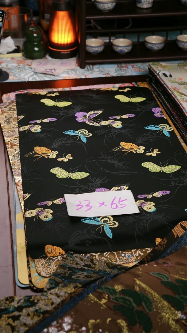 【梦幻蝴蝶单面】中国风干泡织锦茶席33*65