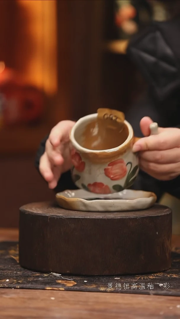 陶瓷景德镇高温釉下手绘陶瓷@L003@