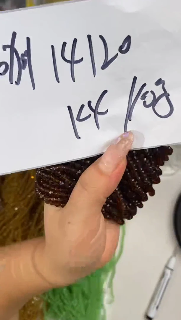 玻璃14120卡4扁水晶10条透色深咖色