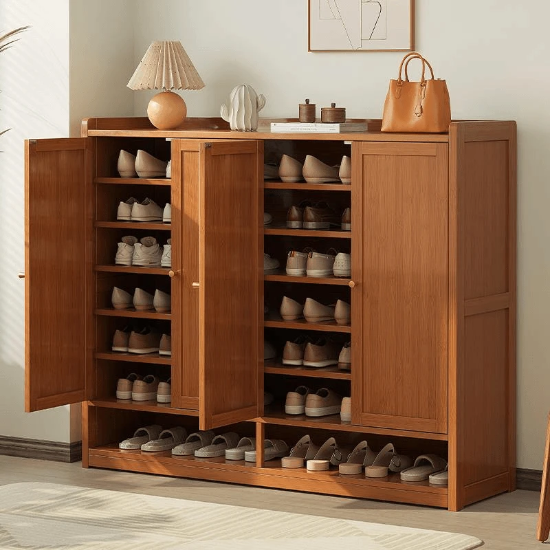 【新疆包邮】，【活动中】楠竹家用门口鞋柜全实木门板20家用大容量简