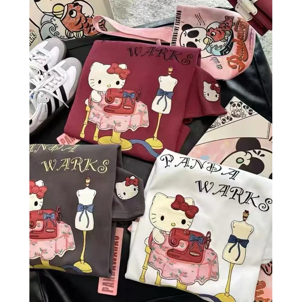 熊猫纸袋['艺术家]  秋冬磨毛新款280G纯棉磨毛半袖