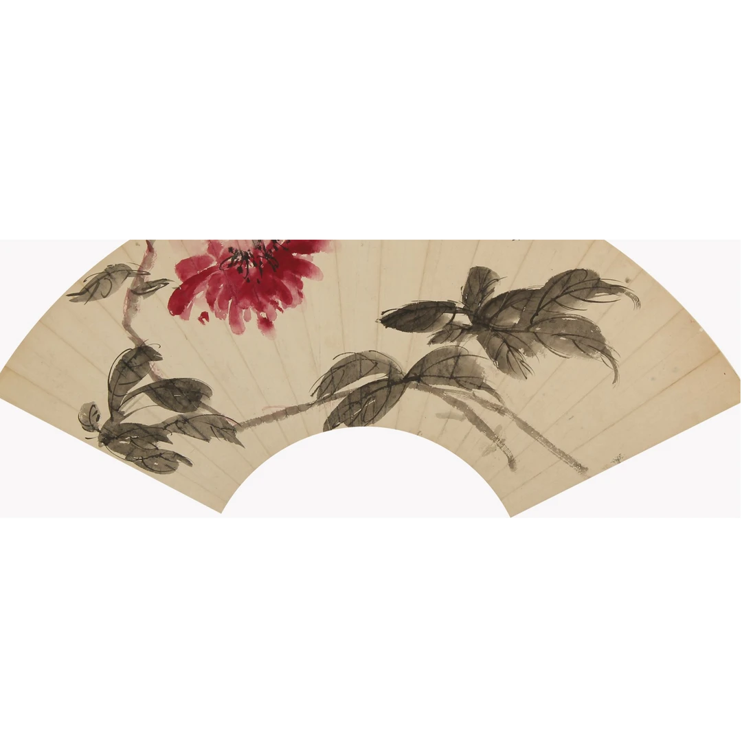 LOT.2948 《花卉》18*53cm 纸本设色扇面