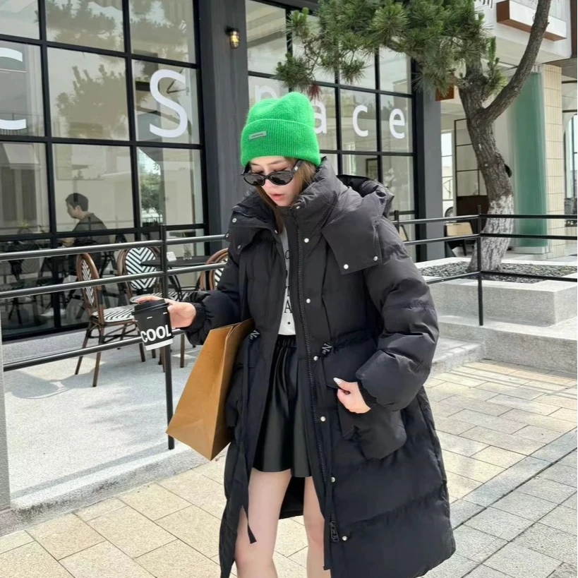 【6803】冬羽绒服加厚女中长款新款连帽中长款厚实保暖外套6803