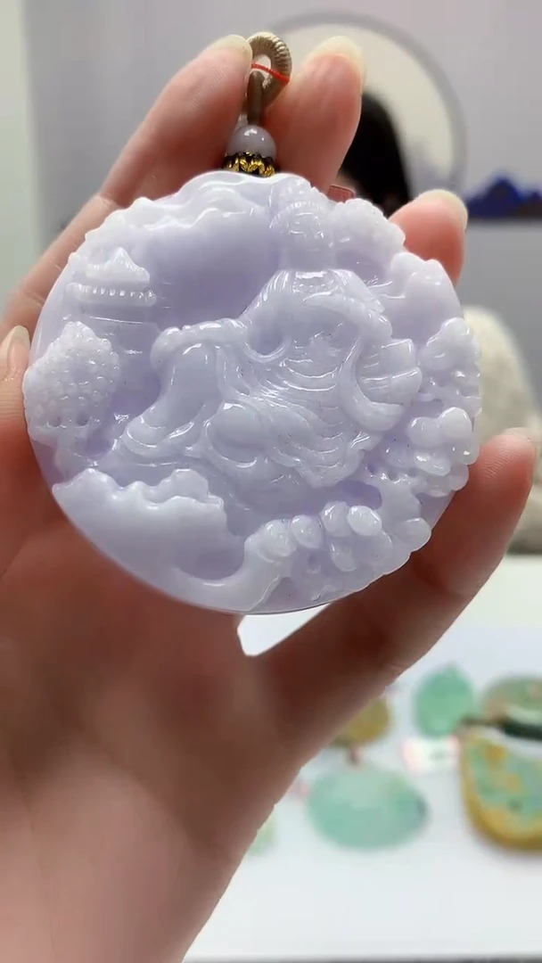 【闪购商品】定制翡翠未镶嵌4852zm-毛货挂件观音148