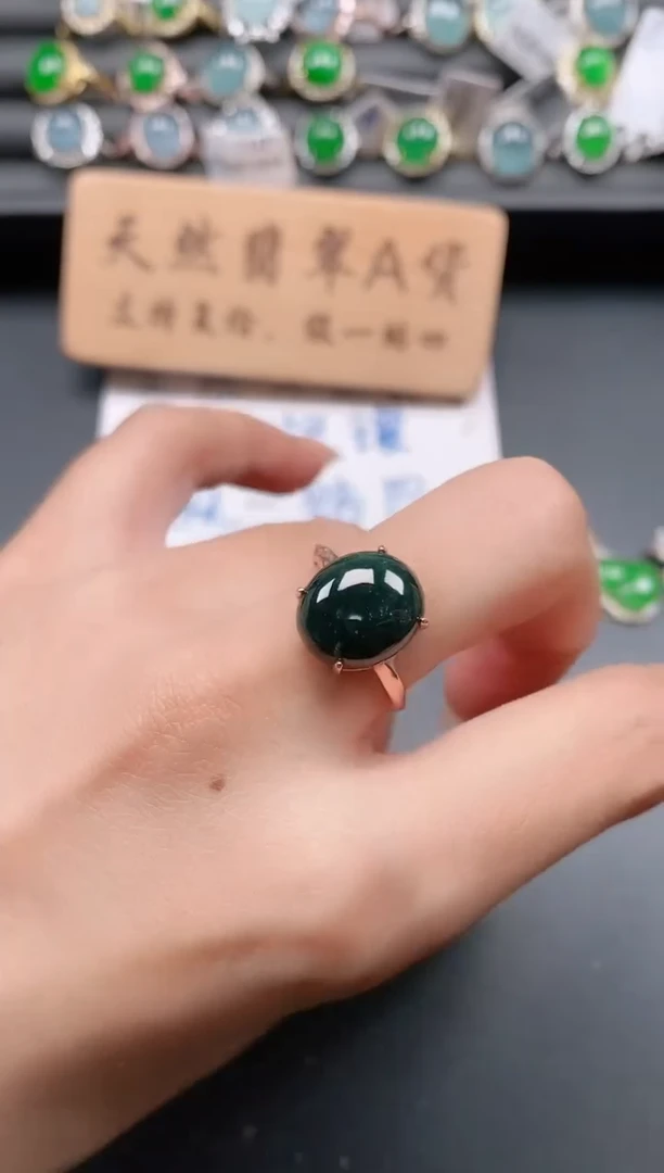 银S925镶嵌戒指翡翠111111