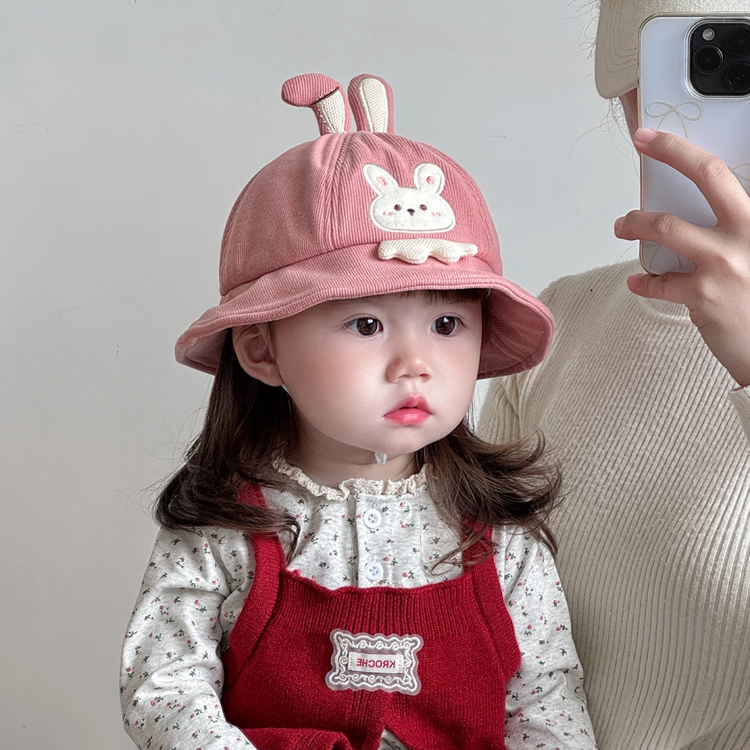 儿童帽子春秋季薄款宝宝可爱遮阳帽女童男童冬季加厚幼儿园渔夫帽