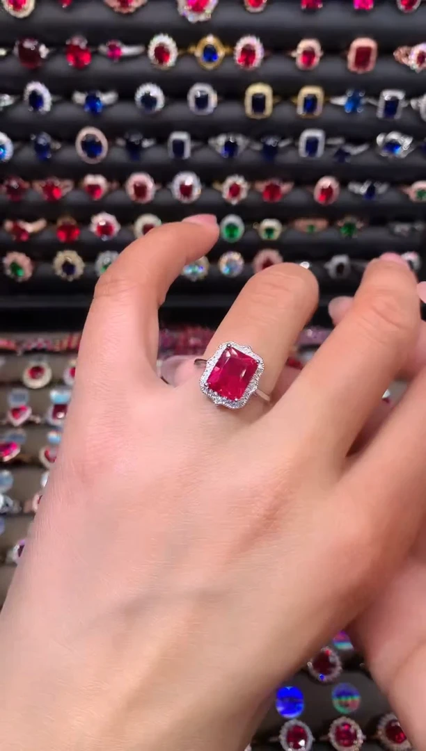 【闪购商品】红宝石戒指银S925镶嵌810