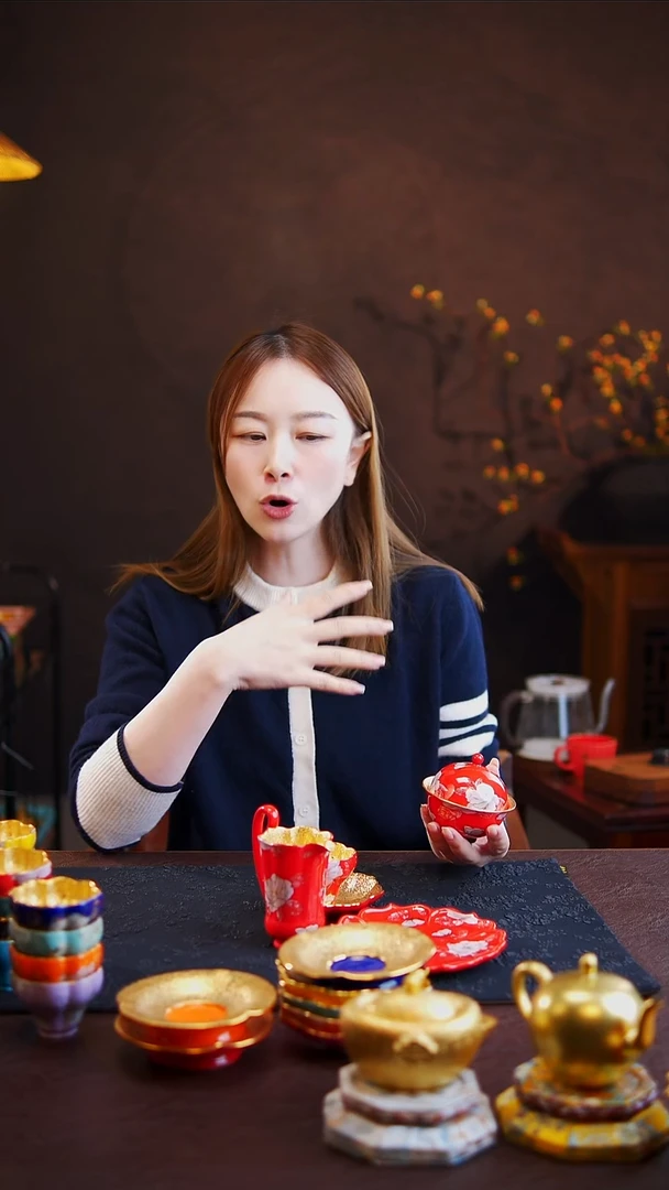 茶杯紫砂【宜景窑系列】中国红盖碗