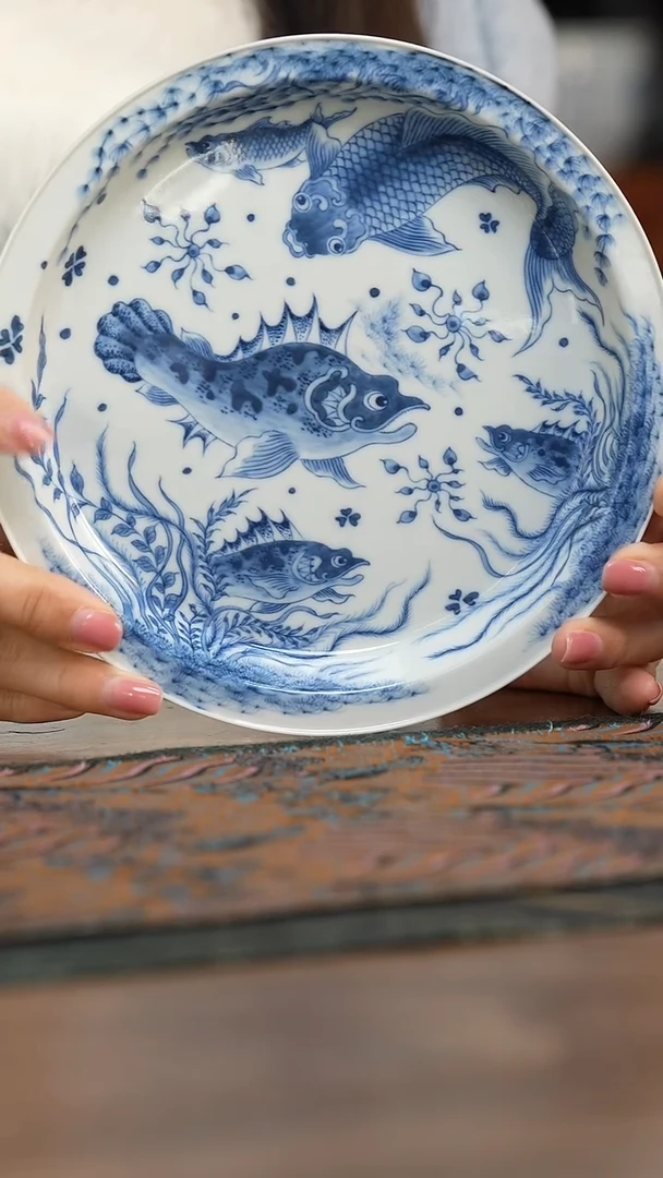 【闪购商品】望月怀古 满绘鱼藻壶承