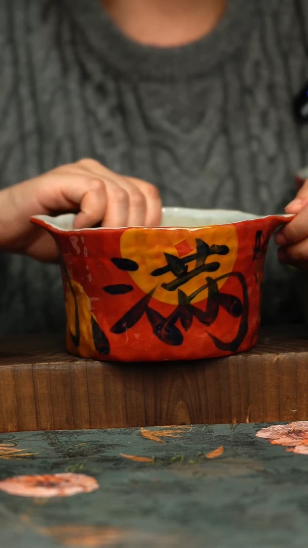 杯釉下彩手工手绘同款陶器