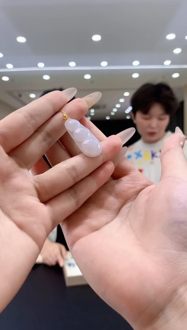 翡翠18K金镶嵌吊坠(不含链)豆子多样性发其一@@CMT1120-2