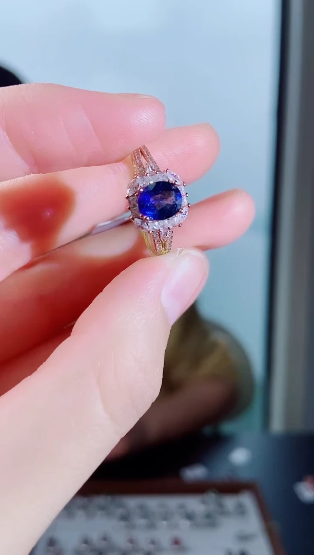 手饰蓝宝石银S925镶嵌手饰