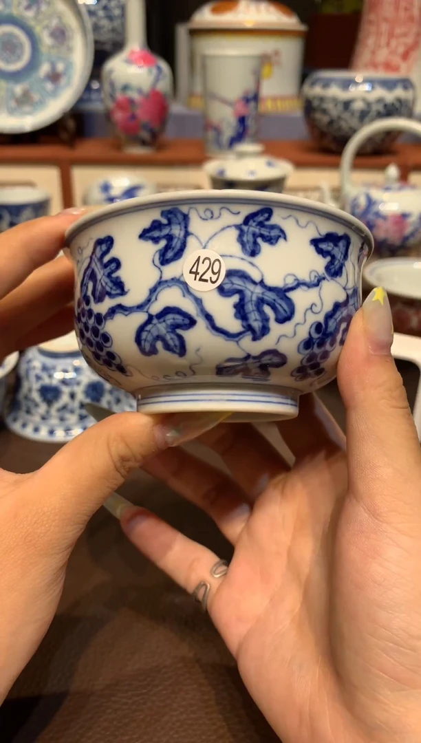 Z**?429青花炉式主人杯一只wls102