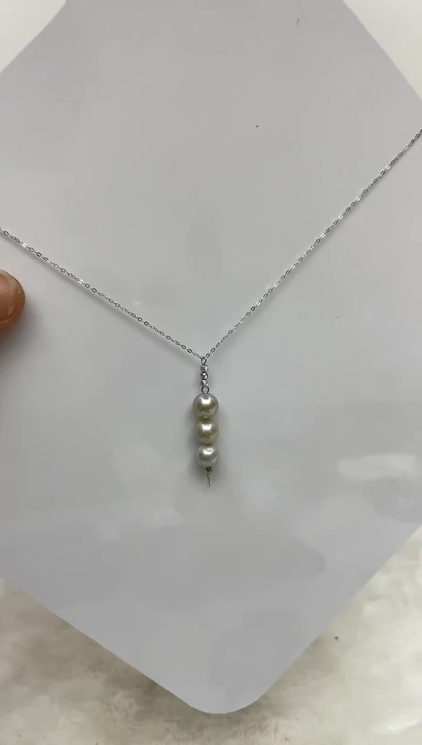 颈饰银S925镶嵌海水珍珠8-9
