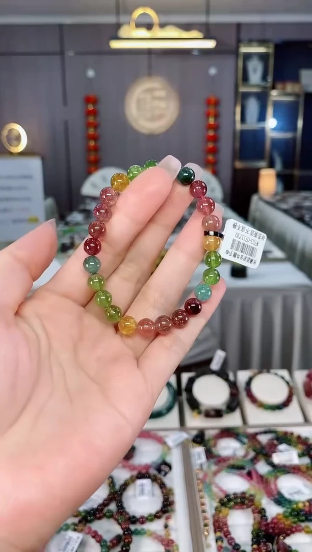 收藏级老矿碧玺单圈手串7mm+未镶嵌碧玺hon多样性发货一条